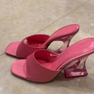 ZARA Stylish Pink Heeled Mules